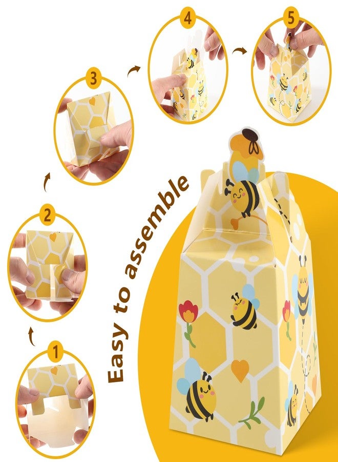 Cyblinia 50 Pieces Paper Bee Candy Boxes Beehive Gift Boxes Bumble Bee Favor Boxes for Wedding Birthday Party Decorations - Image 3